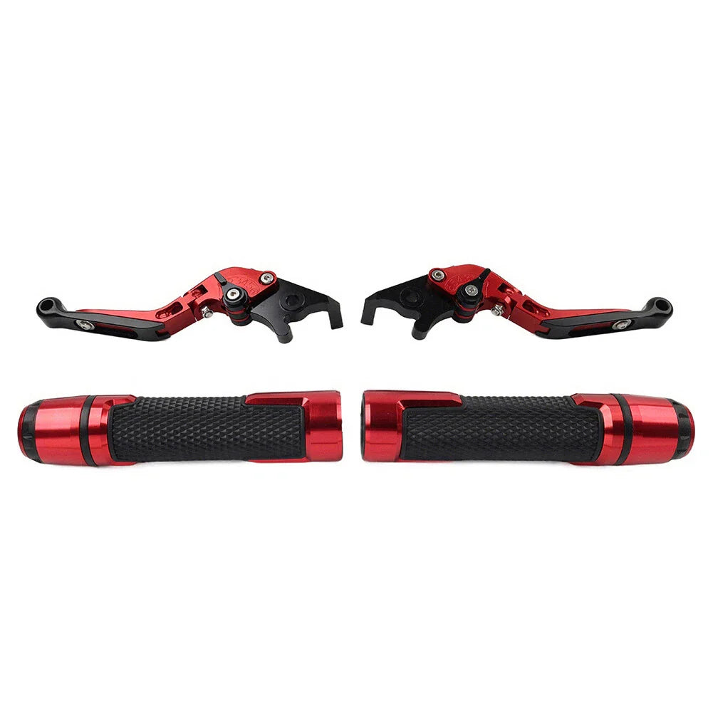 Red Extendable Brake Clutch Levers Grip Set for Suzuki GSXR600/750 (2006-2019)