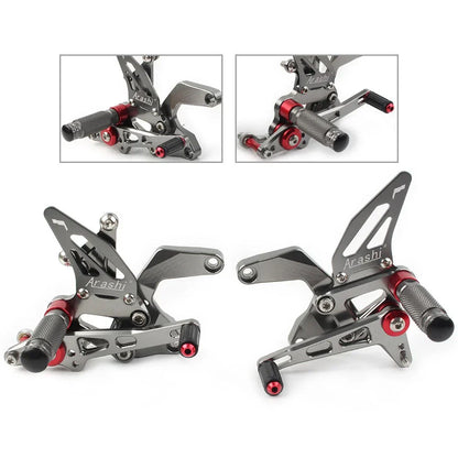 Rear Footpegs for Kawasaki Z900 2021-2023 - Grey Aluminum