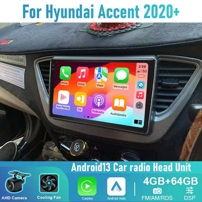 9" Wireless CarPlay Android Auto Stereo for Hyundai Accent (2020-2023)