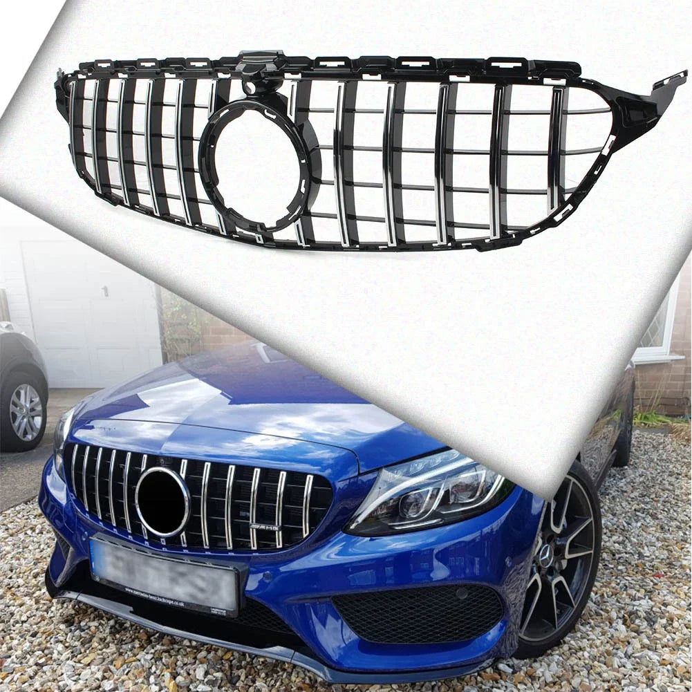 GTR Style Upper Bumper Mesh Grille for Mercedes-Benz C Class W205 C200 (19-23)