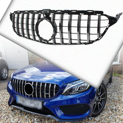 GTR Style Upper Bumper Mesh Grille for Mercedes-Benz C Class W205 C200 (19-23)