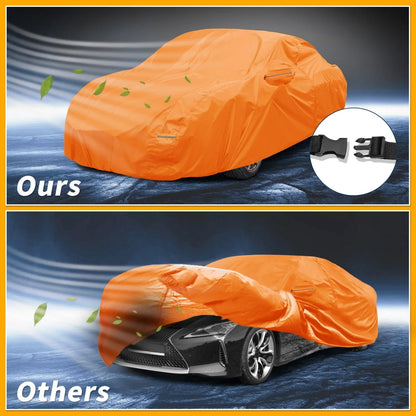 Waterproof All Weather Car Cover for Lexus LC - Orange Cotton with Zipper