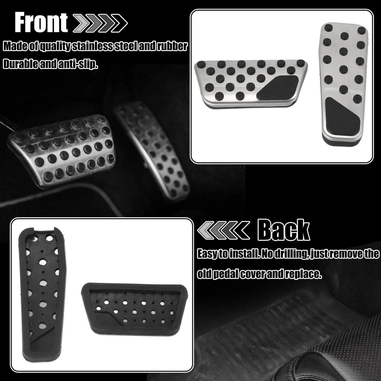 Brake & Gas Pedal Cover Set for Dodge Challenger Charger (2009-2019)