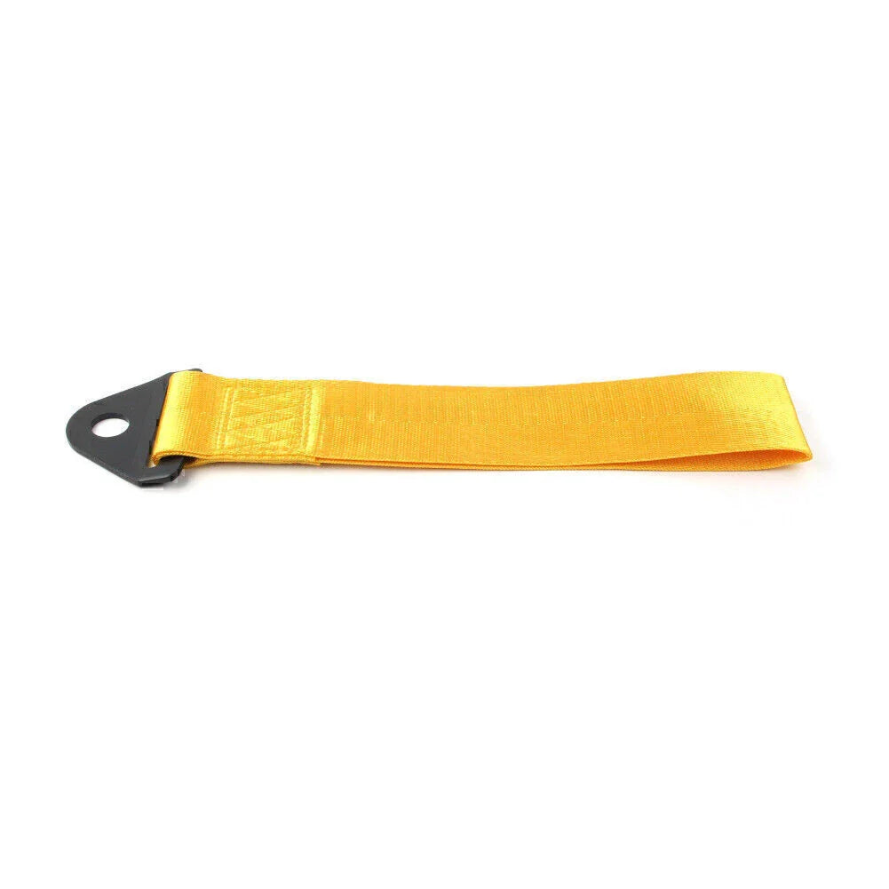 Racing Car Towing Strap Belt Hook for Universal Rear/Front Bumper - Yellow