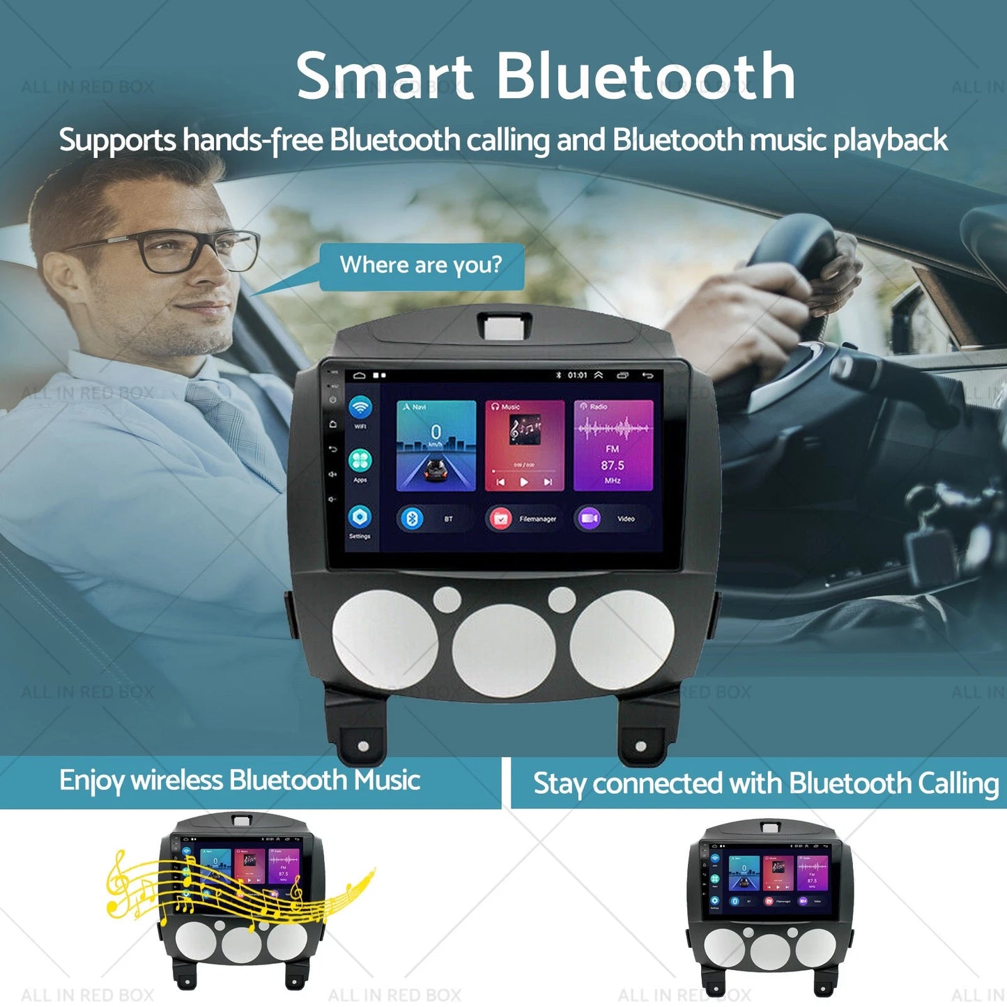9'' In-Dash Android 13 Car Stereo GPS for Mazda 2 (2007-2014)
