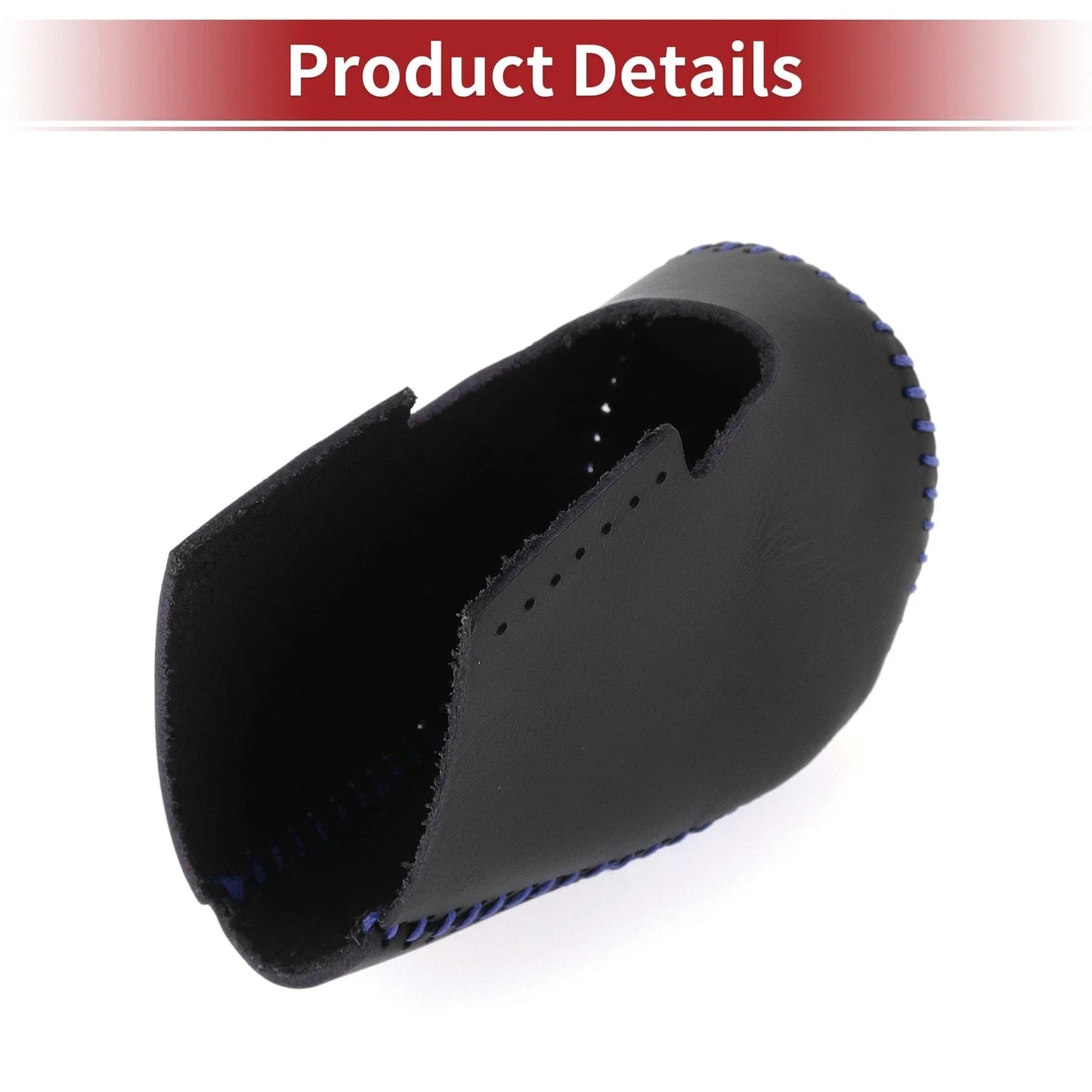Car Gear Shift Knob Cover for Honda HR-V 2023-2024 Black Blue Faux Leather