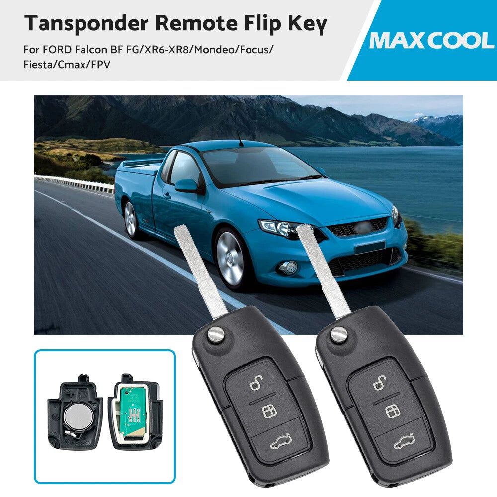 Transponder Remote Flip Key for Ford Falcon, Territory, Mondeo (2002-2016)