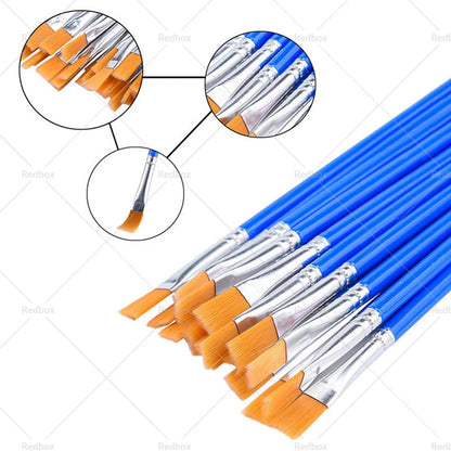 50-200pcs Flat Paint Brushes for Detail Painting Craft Art Gift