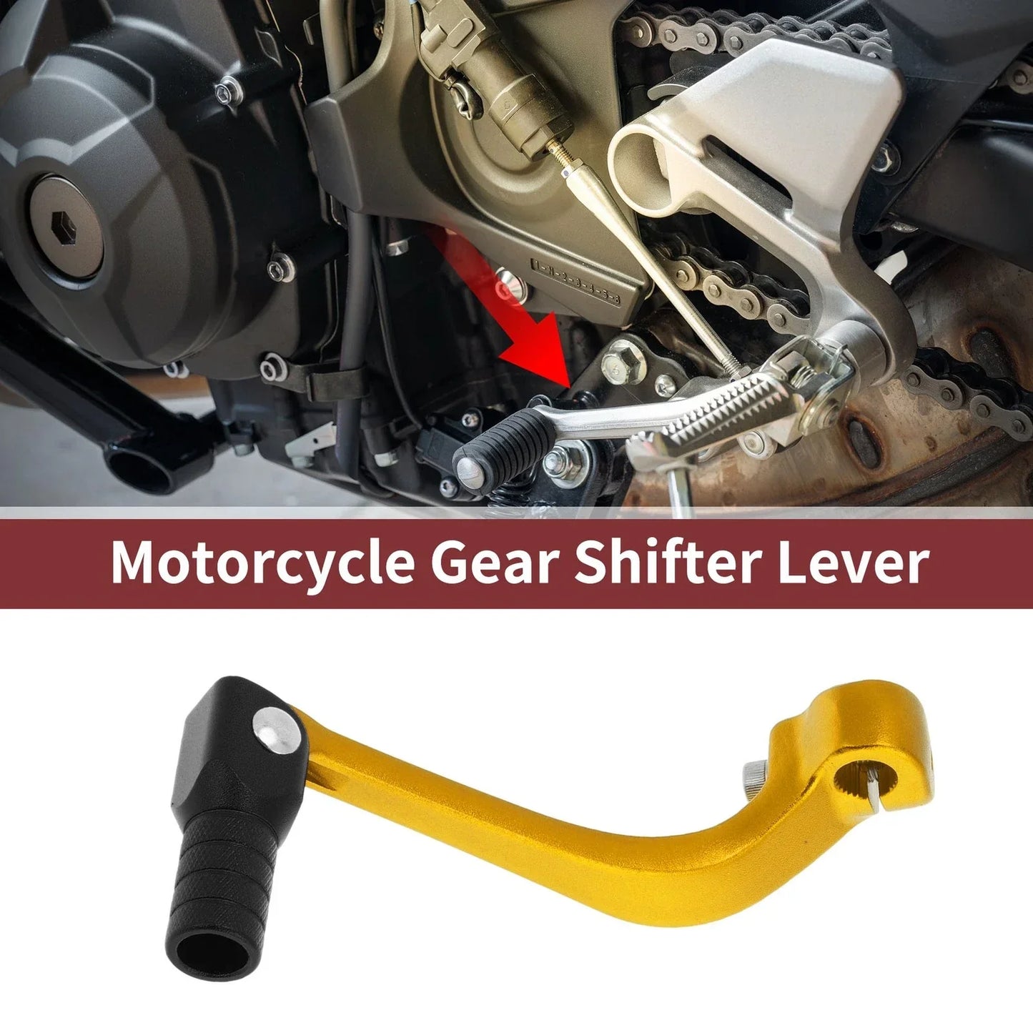 Folding Motorcycle Gear Shifter Lever for Honda CRF110F (2013-2018) Gold Black