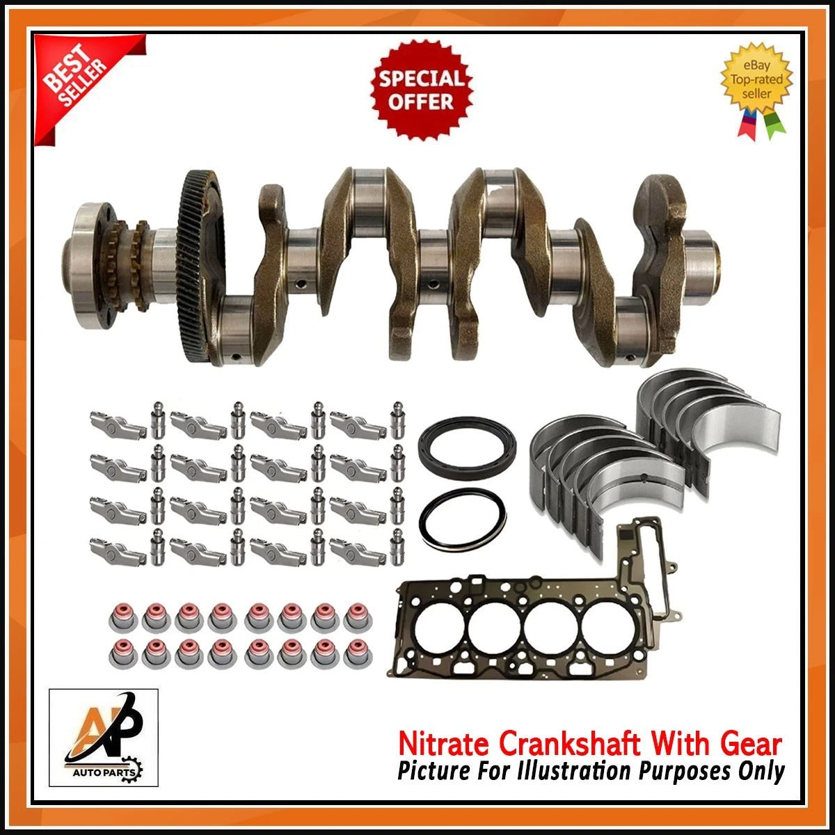 Crankshaft Rebuild Kit with Gear for BMW 1 2 3 4 5 2.0 N47 (2011–2015)