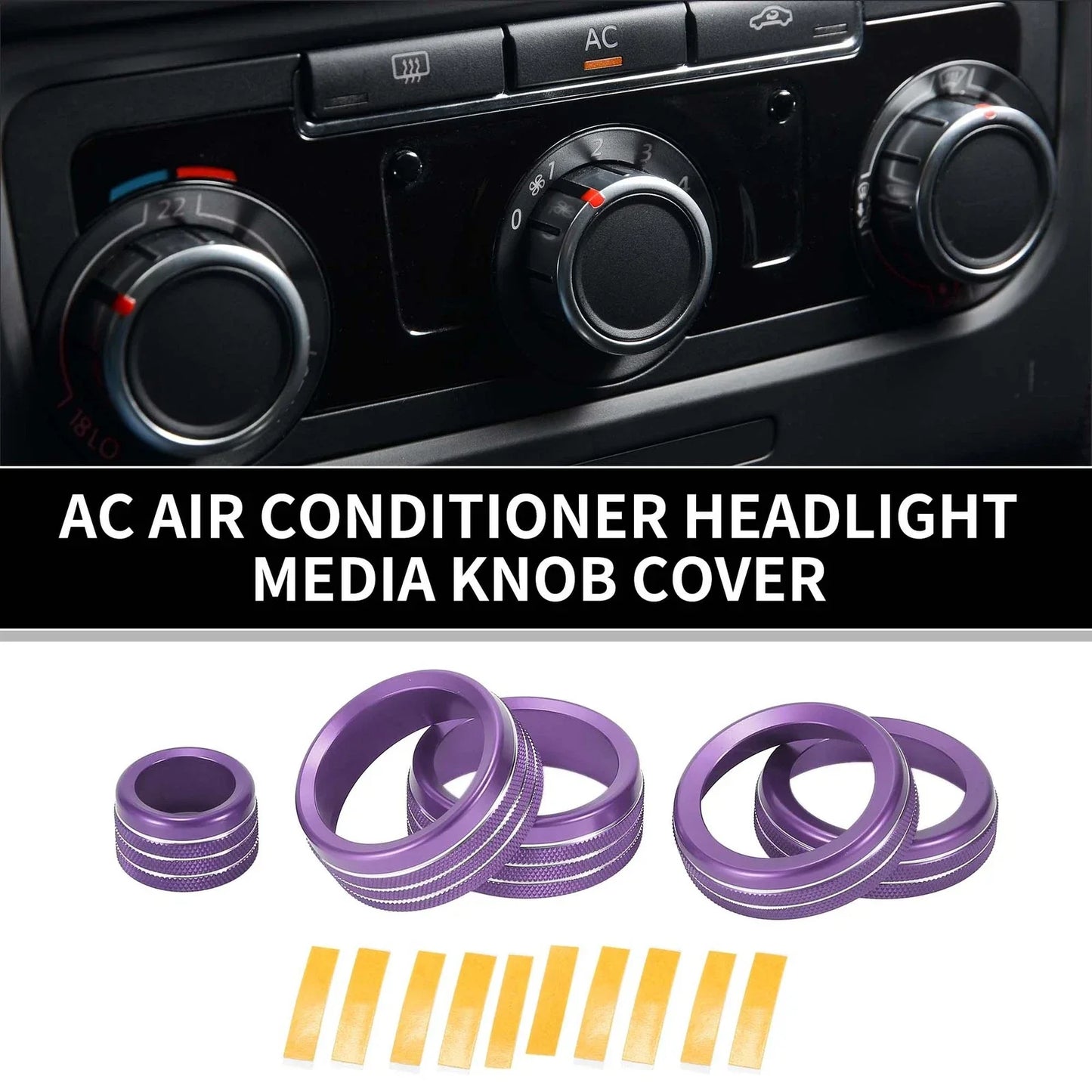 AC Headlight Media Switch Knob Cover for Chevrolet Silverado (2022-2023) 5 x Pcs