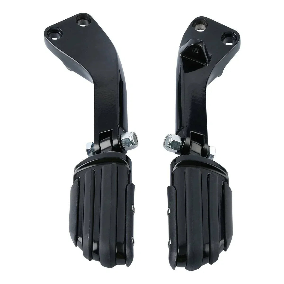 Black Rear Footpeg Mounts for Harley Dyna Fat Bob Low Rider Super Glide (2006-2017)
