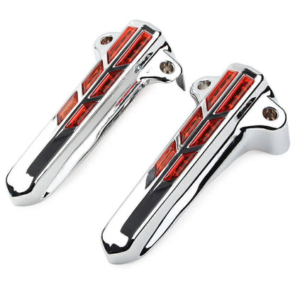 ABS Front Lower Fork Leg Covers Amber LED for Harley FLHR FLHTK FLHX (14-20)