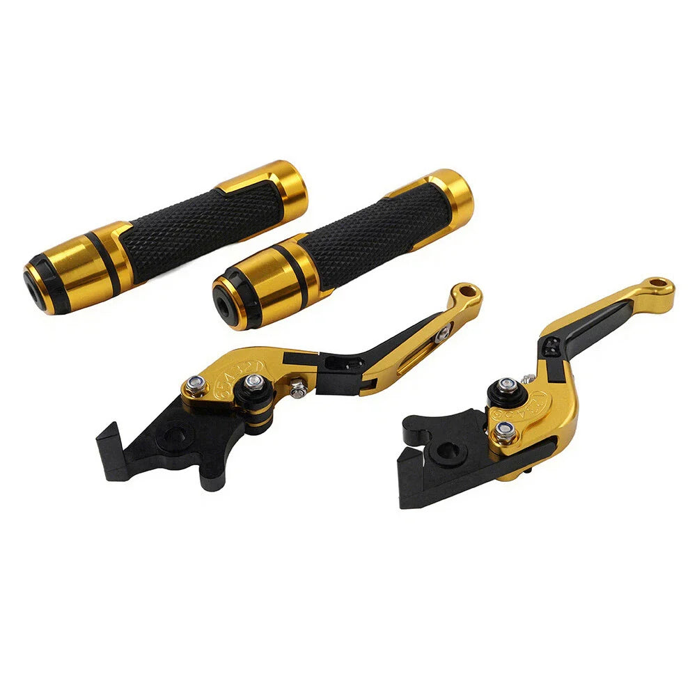 Folding Gold Brake Clutch Lever Grip Set for Yamaha FZ MT 07 09 (2014-2020)