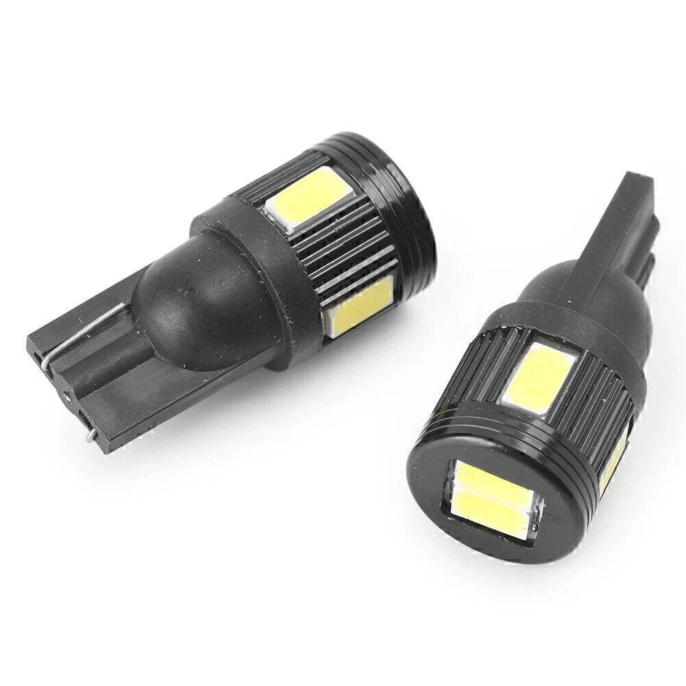 T10 5630 6 SMD LED Wedge Light Bulbs for Car - White Black Shell