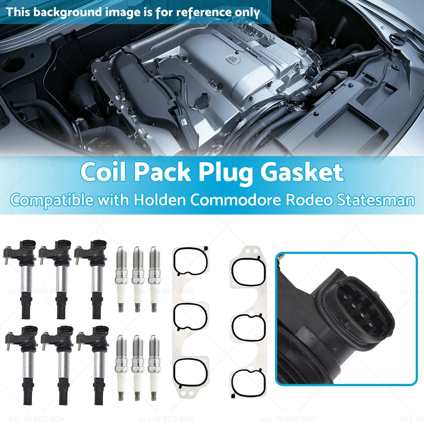 6 x Coil Pack Plugs Gaskets for Holden Calais Commodore Rodeo Statesman