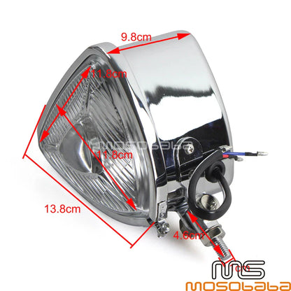 Chrome Triangle Retro Headlight for Harley Street Glide (2006-2023)