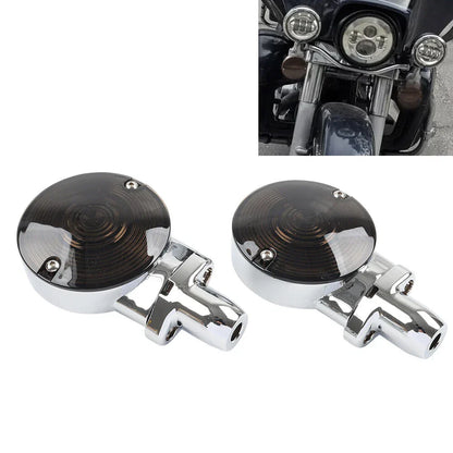 Smoke Lens Front Flat Turn Signal Housing for Harley Fat Boy Heritage Softail