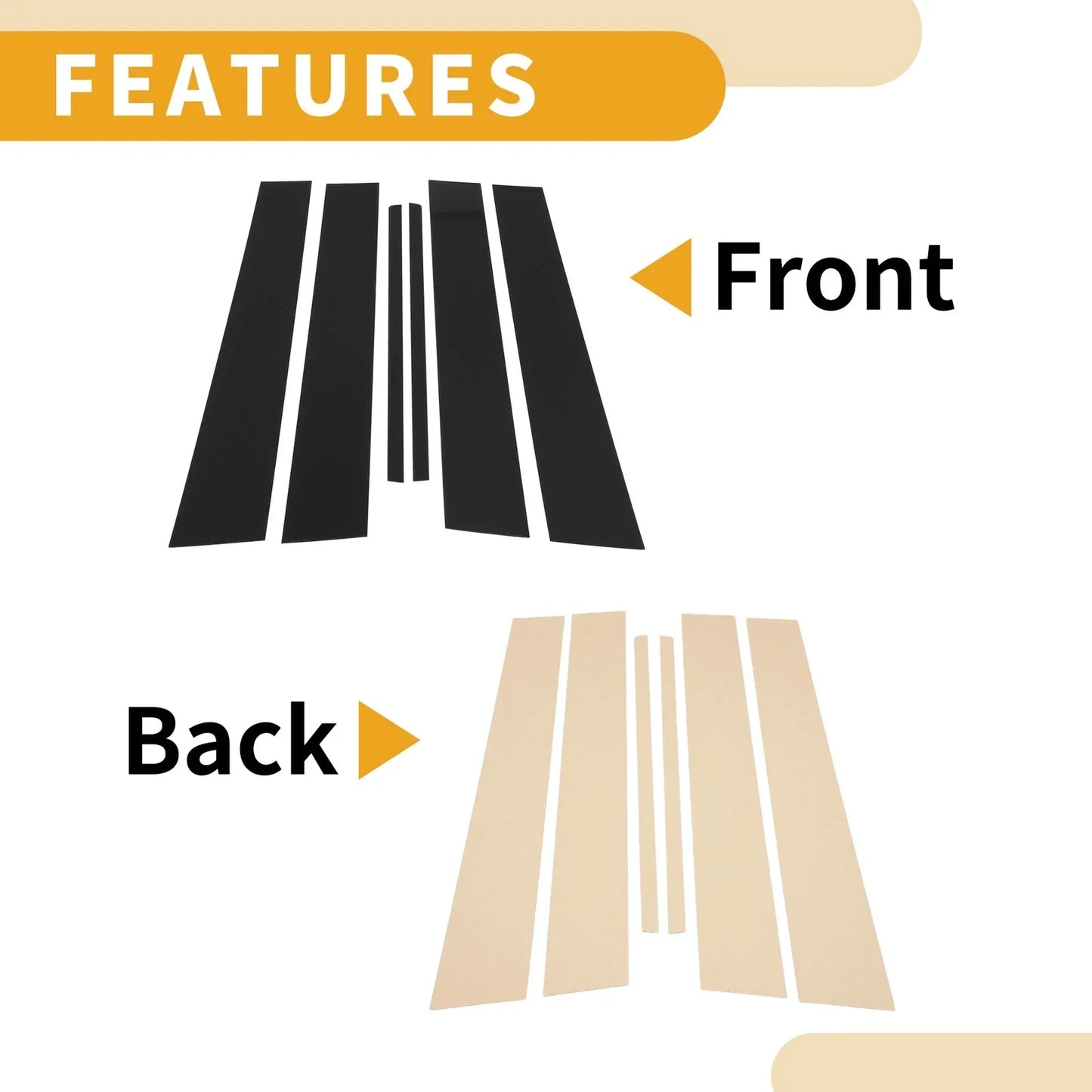 6 Pcs Door Pillar Window Trim for Lexus CT200 CT200h 2011-2012 Black