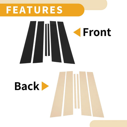 6 Pcs Door Pillar Window Trim for Lexus CT200 CT200h 2011-2012 Black
