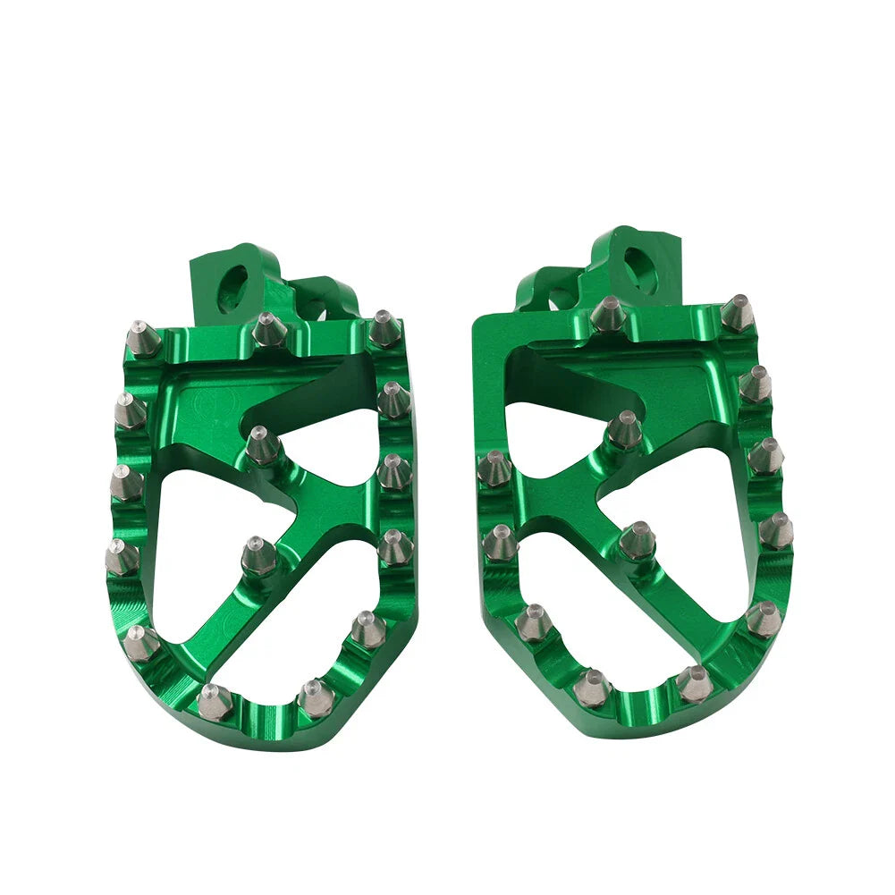 Green CNC MX Foot Pegs for Kawasaki KX65 KX85 (2000-2020)