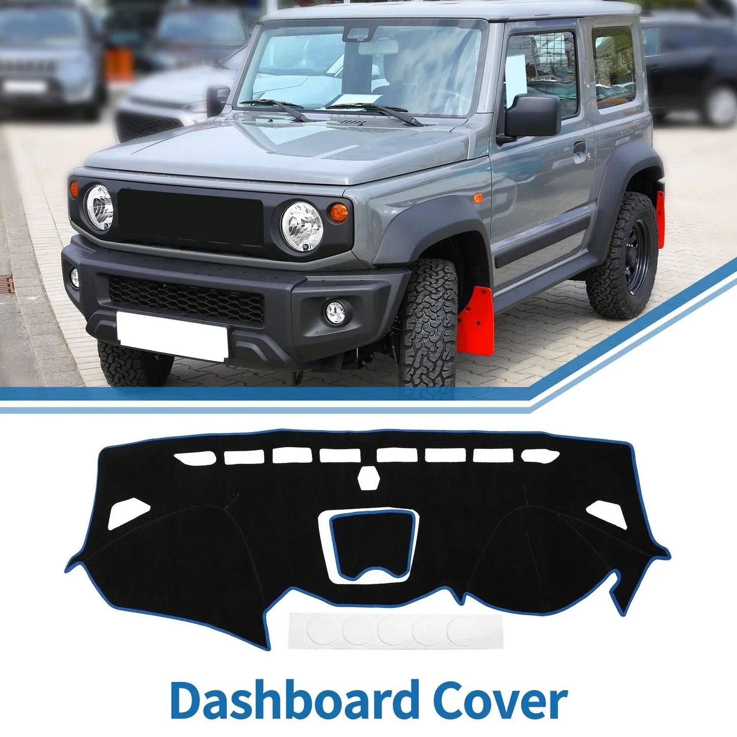 Dashboard Cover Mat for Hyundai Santa Fe Sport (2013-2018) Black Blue