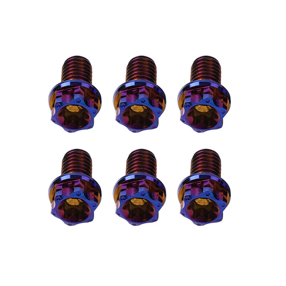 6pcs M8x40mm Titanium Torx Head Flange Bolts for Motorcycle Bike