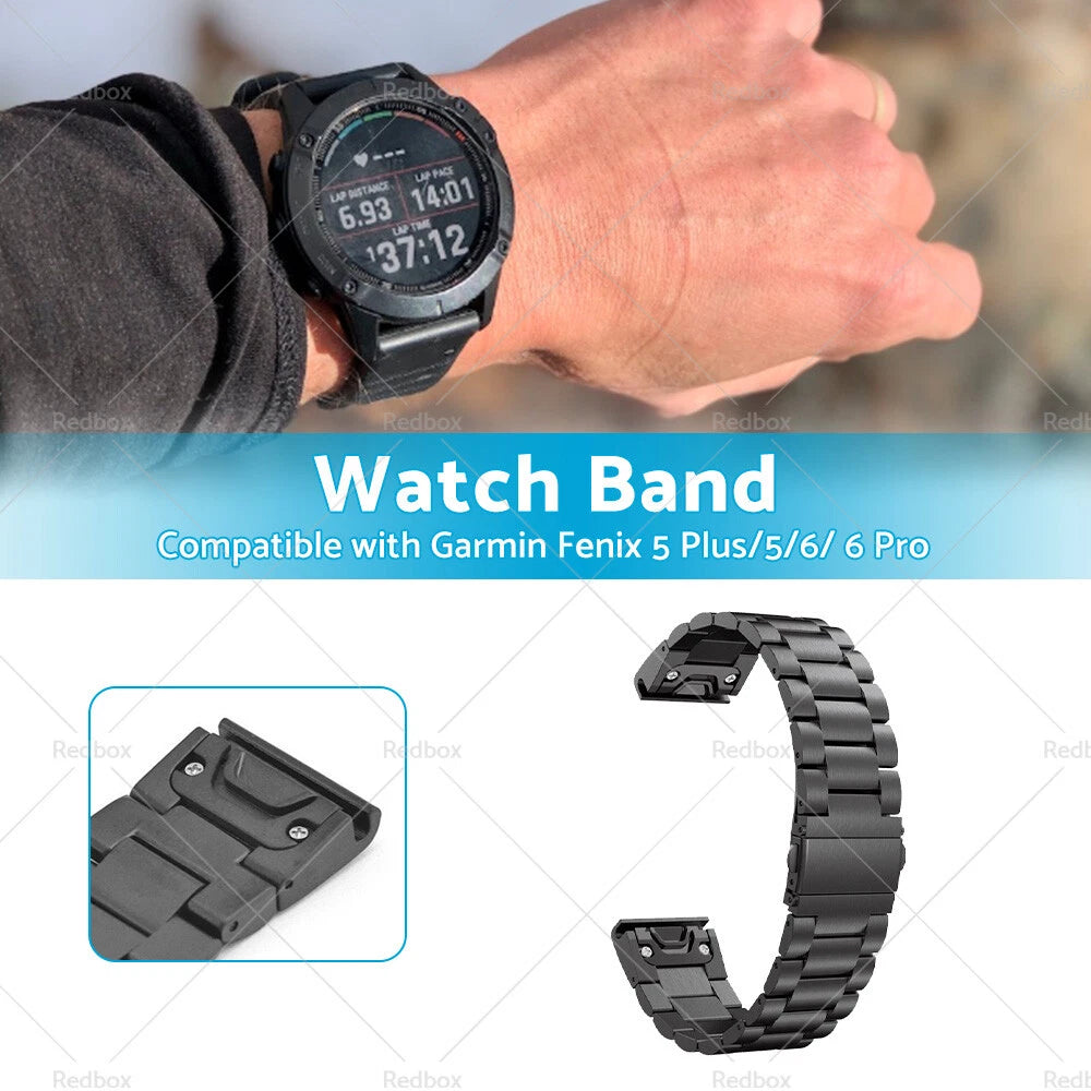 22mm Stainless Steel Quick Fit Watch Band for Garmin Fenix 5 6