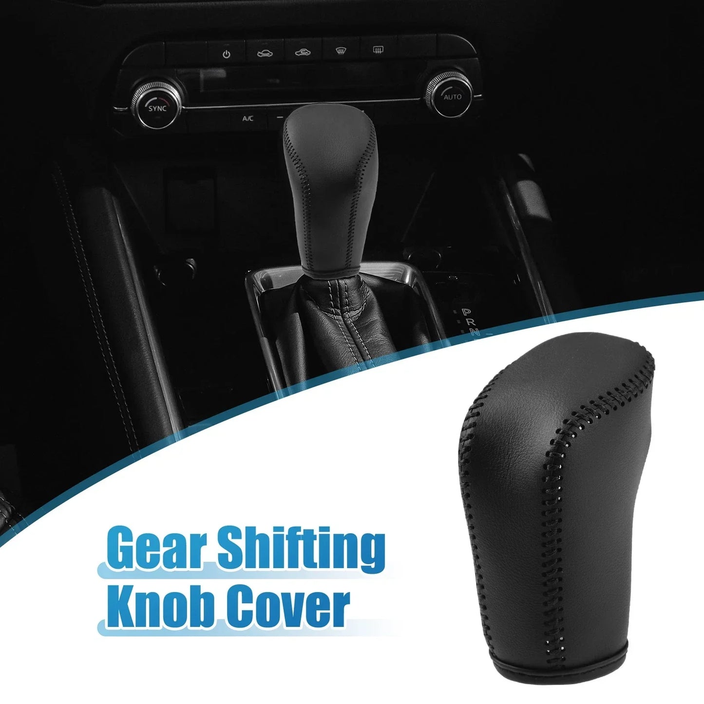 Gear Shift Head Knob Cover for Honda Civic 11th Gen 2022-2023 Faux Leather Black