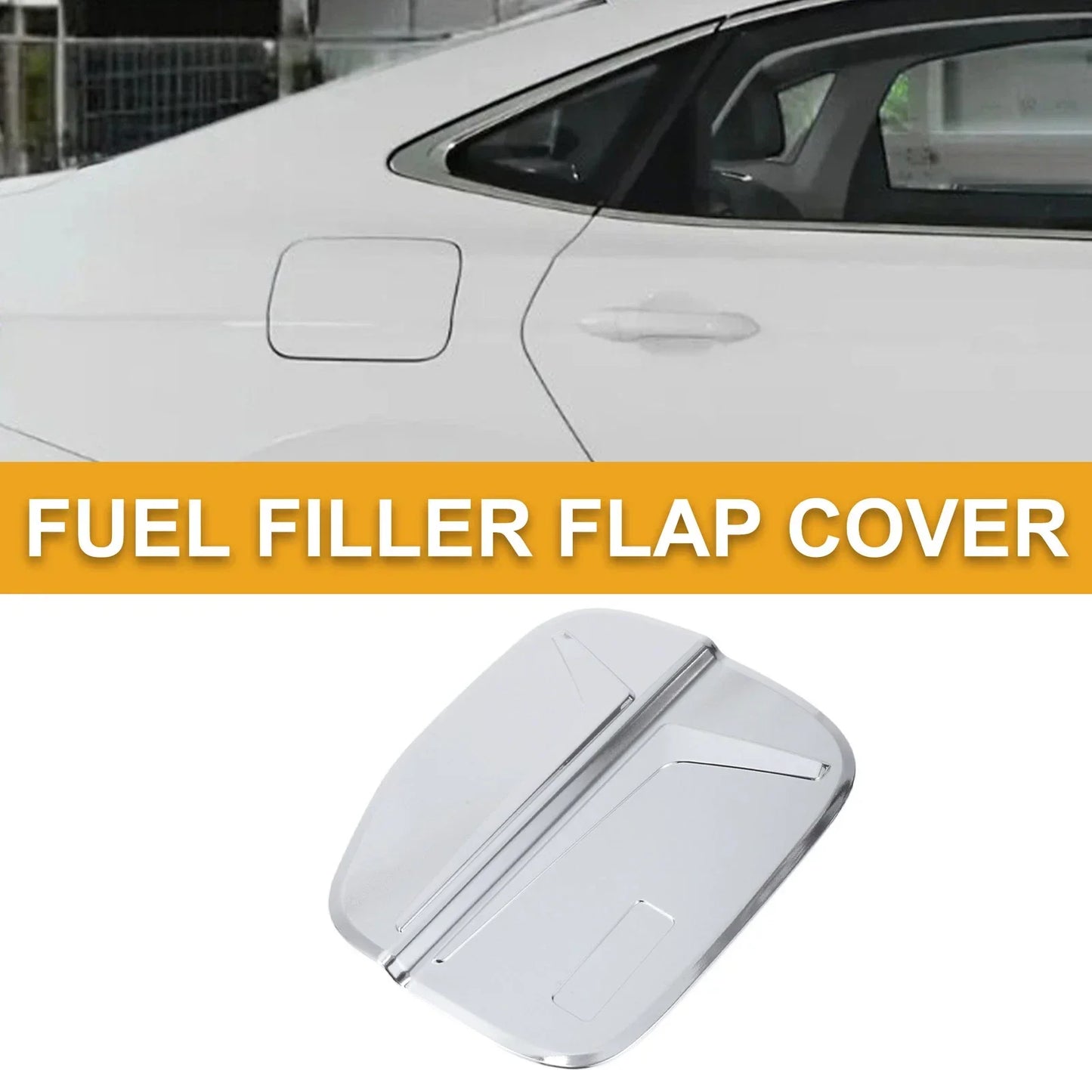Fuel Tank Door Cap for Honda Accord 2023-2025 Gas Tank Flap Chrome Silver