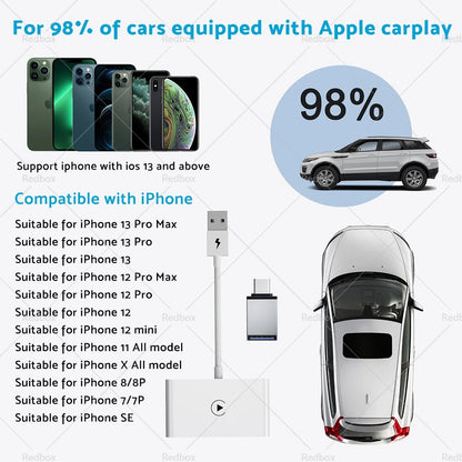 Wireless USB CarPlay Adapter for Apple iOS Auto Navigation