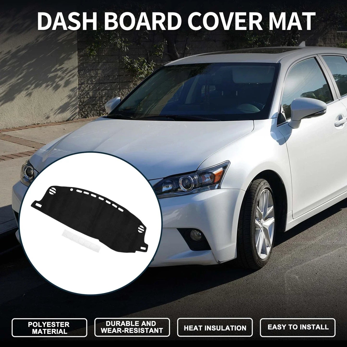 Dashboard Cover Mat for Lexus CT 200H (2011-2019) Sun Protector Pad Black