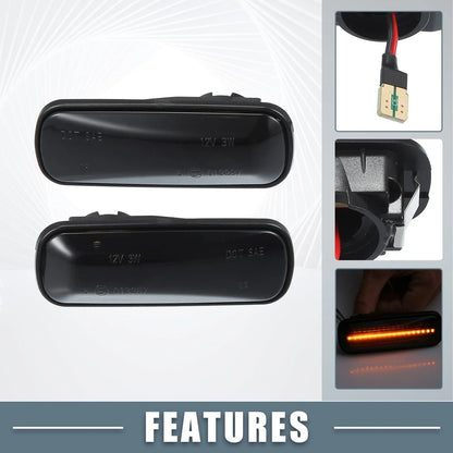 LED Side Marker Amber Light for Honda CR-V 1997-2000 (2 x Smoked Lenses)