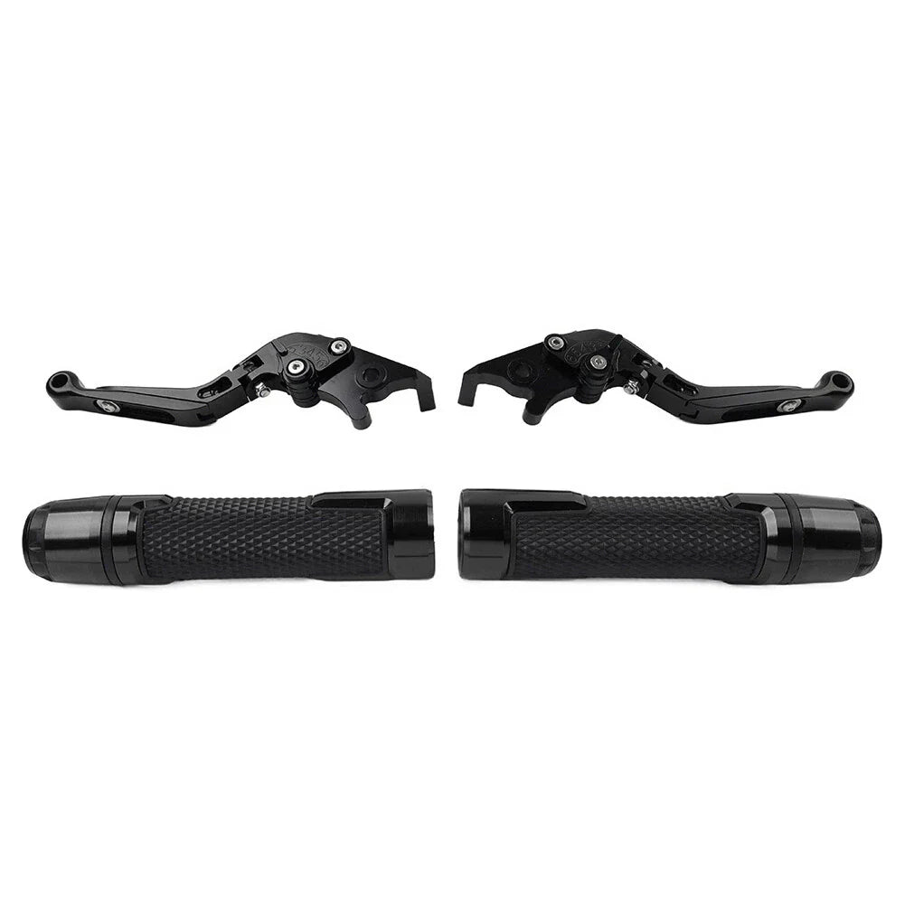 CNC Black Extendable Brake Clutch Lever Grip Set for Honda VFR1200 (2010-2016)