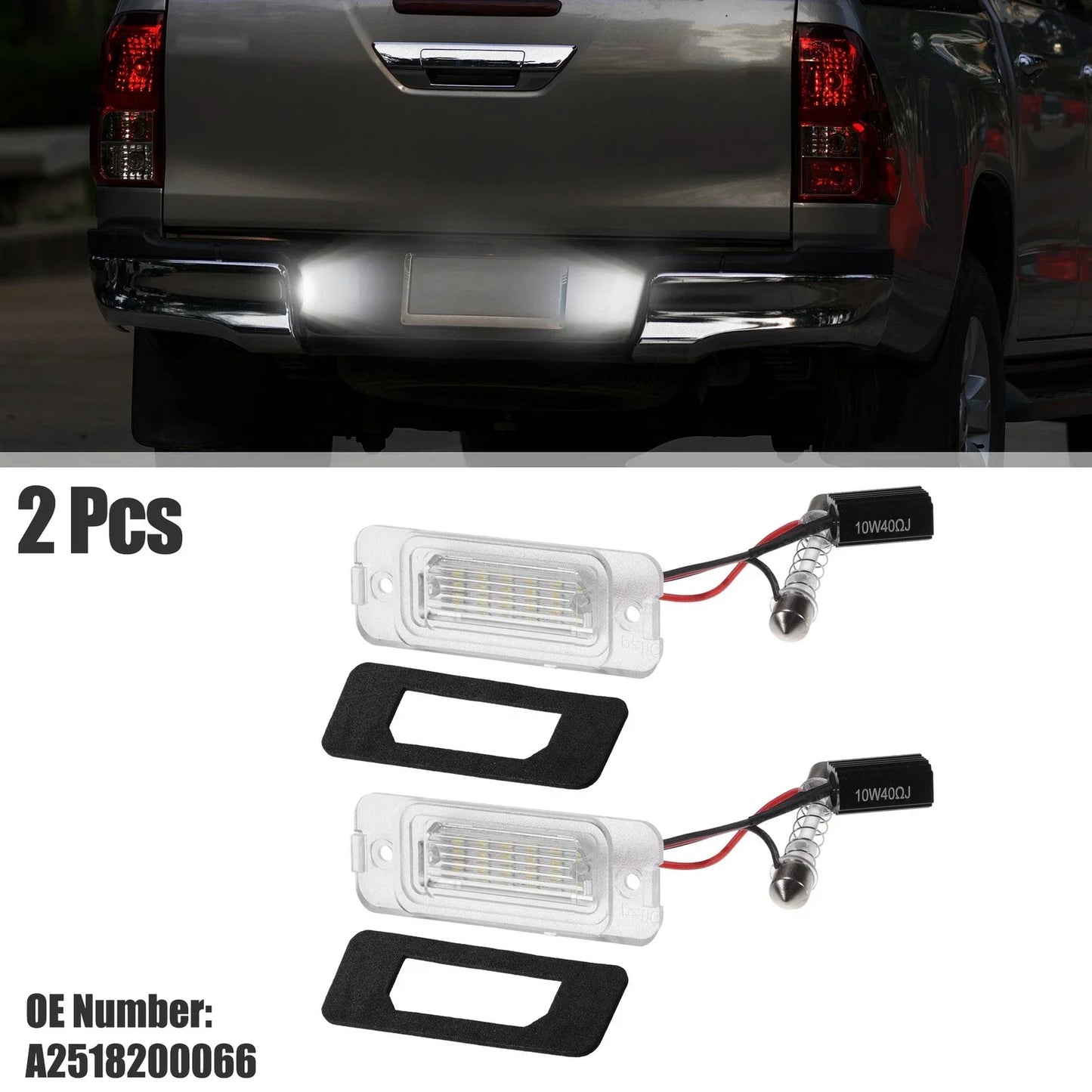 2 x LED License Plate Lights for Mercedes-Benz GL550 (2008-2012)