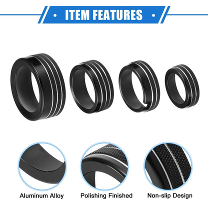 5 x AC Climate Control Knob Rings for Chrysler 300 & Dodge Challenger (2005-2023)