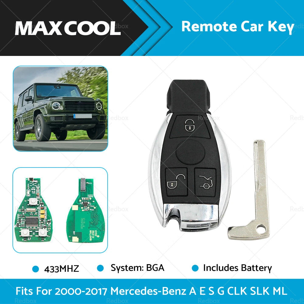 433Mhz Remote Key for Mercedes Benz A E S G CLK SLK ML Class