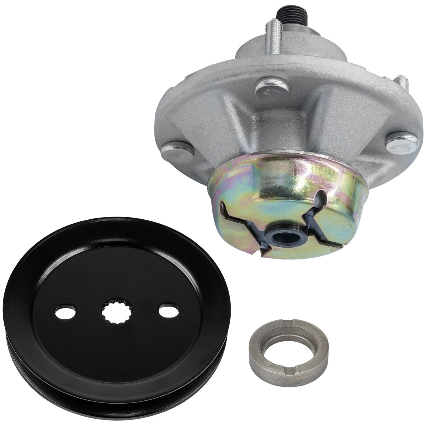 Caltric Spindle Assembly with Pulley for John Deere X360 X500 X520 (48") (2000–2018)