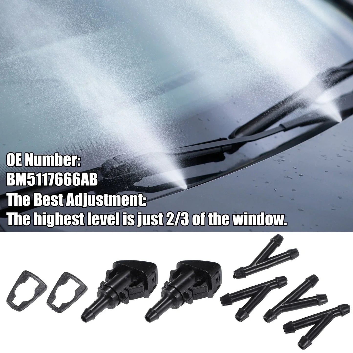 Windshield Washer Nozzle Set for Hyundai Accent (2010-2017)