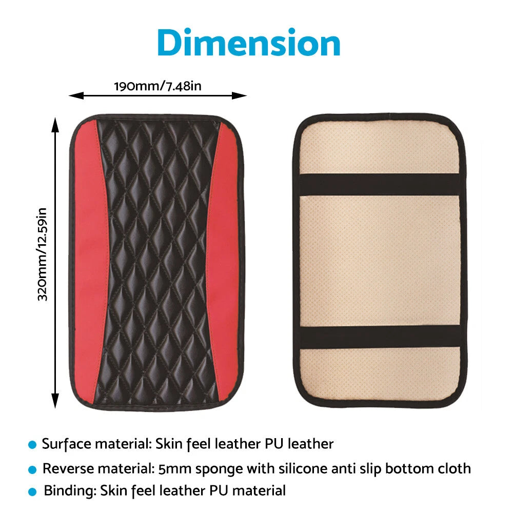 PU Leather Armrest Cushion Cover for Universal Car Center Console Protector