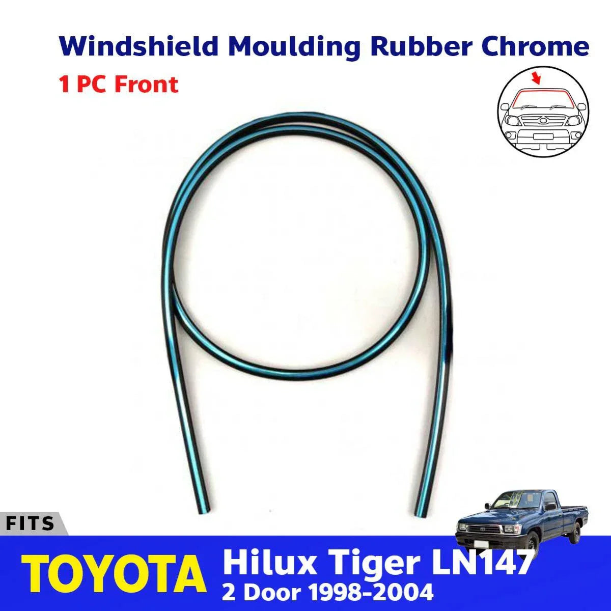 Front Windshield Moulding Chrome Fits Toyota Hilux Tiger LN147 Pickup 1998-04
