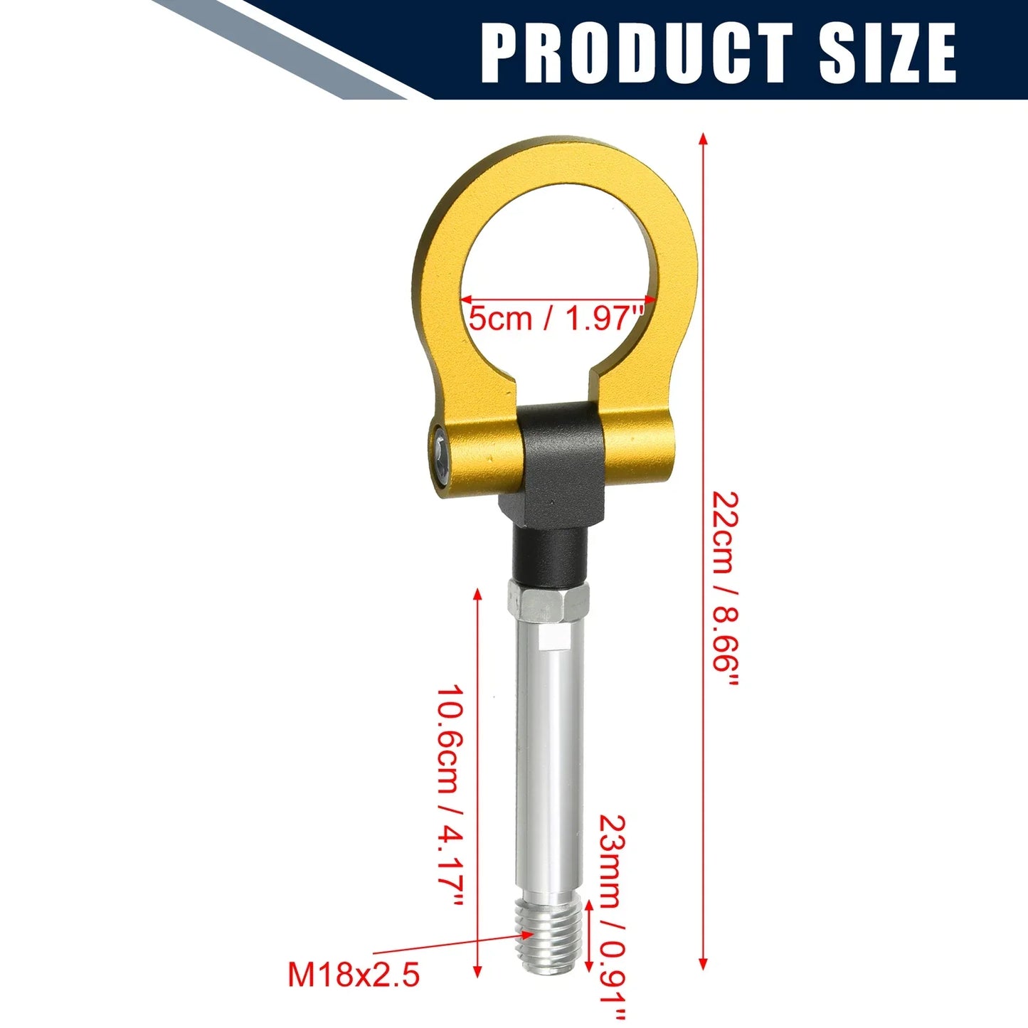 Gold Tone Round Front Rear Bumper Trailer Ring Eye Towing for Honda Fit (2009-2014)