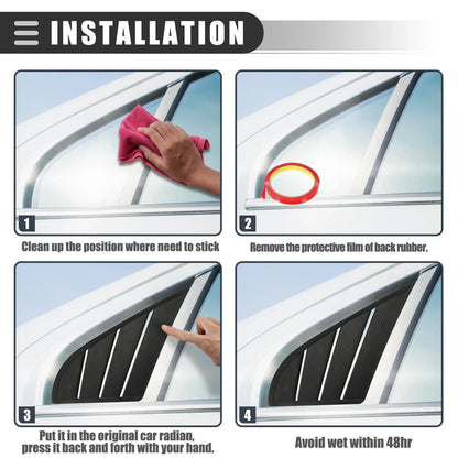 Rear Side Window Louvers Vent Covers for Hyundai Elantra (2017-2019)