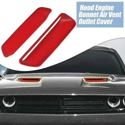 Engine Hood Air Conditioner Outlet Cover Trim Red for Dodge Challenger (2015-2023)