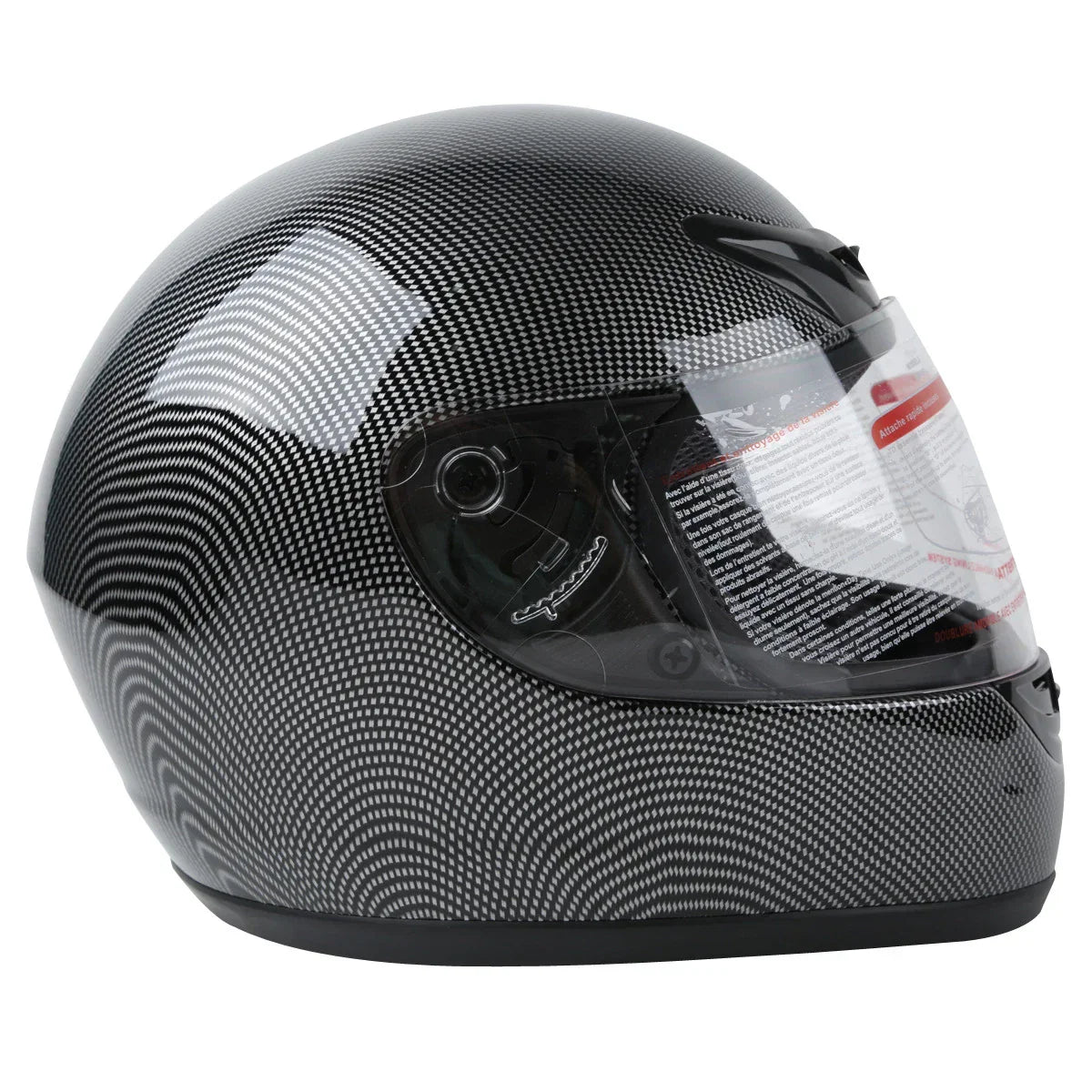 Carbon Fiber Black DOT Adult Flip Up Full Face Motorcycle Helmet - S M L XL