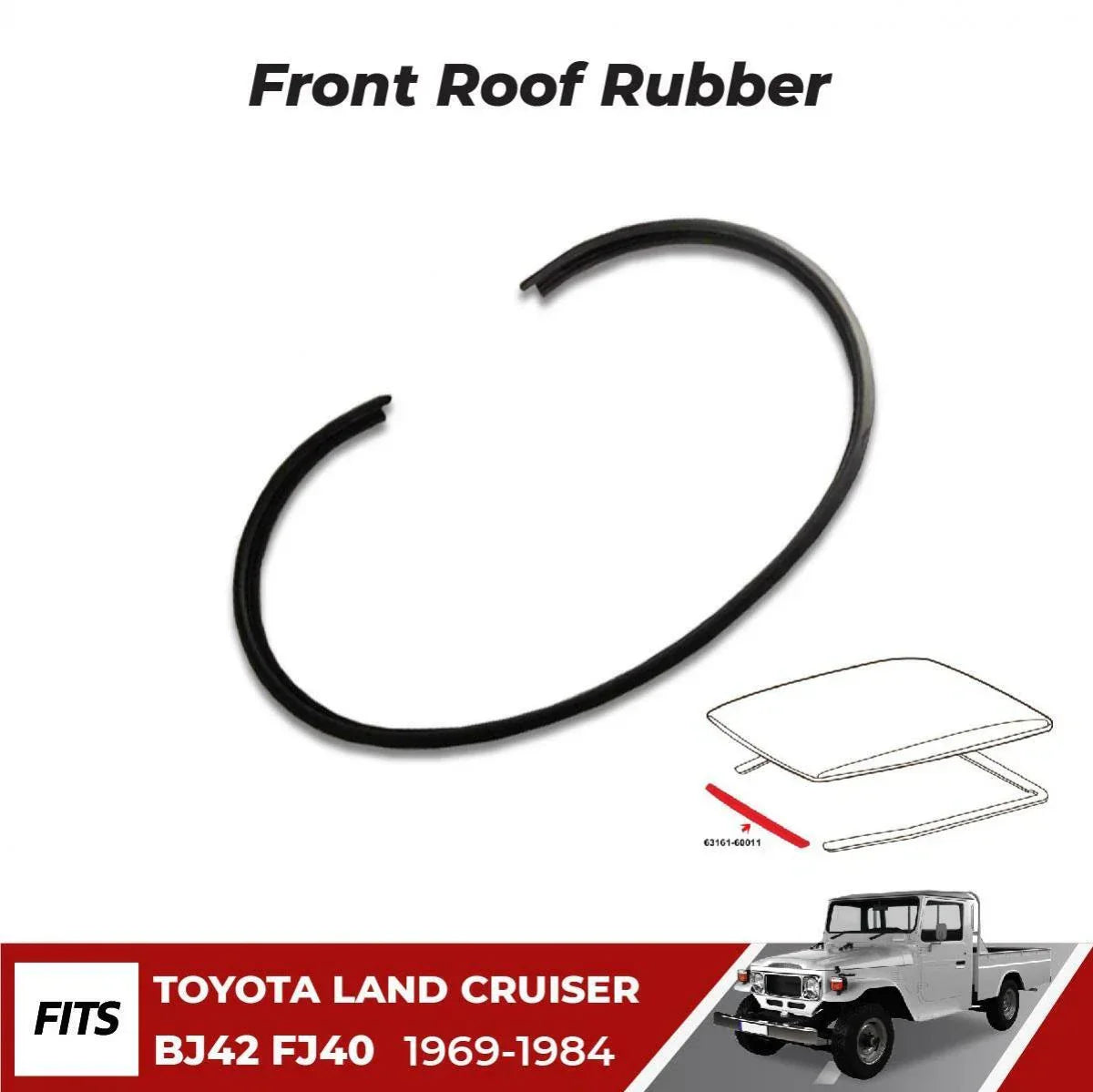 Roof Seals Weatherstrip Rubber Trim Front Fits 1969-84 Toyota Land Cruiser FJ40