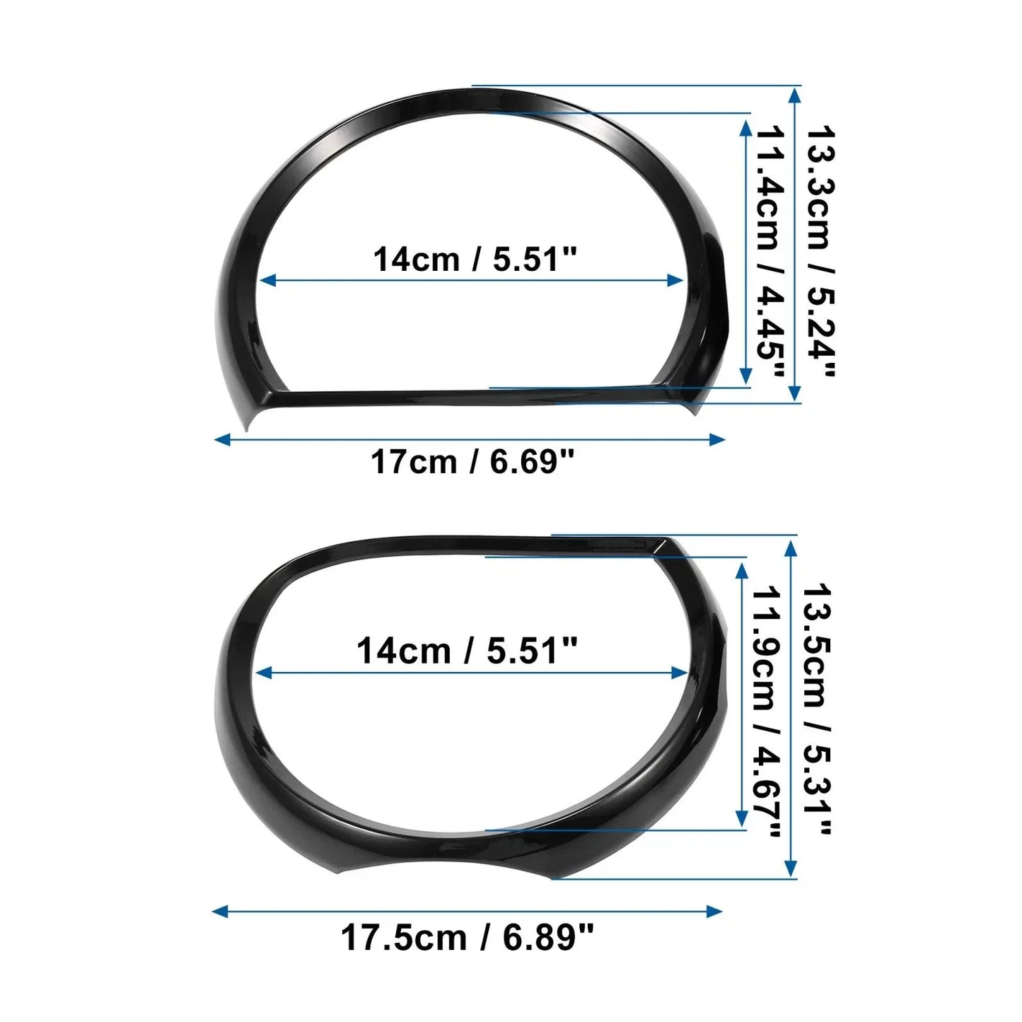4 x Front Black Headlight Covers for Dodge Challenger (2015-2023)