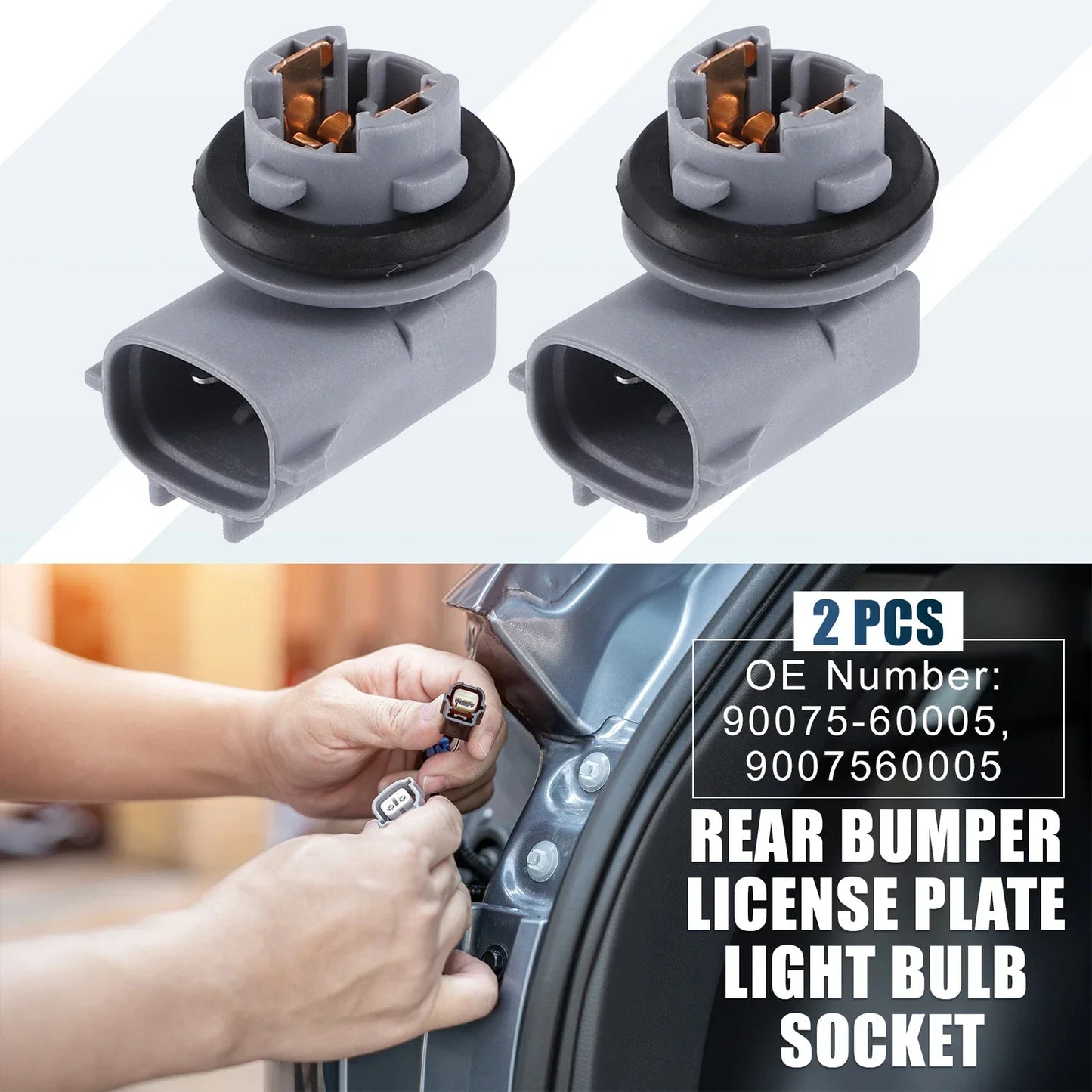 2 x Rear License Plate Light Sockets for Lexus GS350 RX350 RX400h (2007-2019)