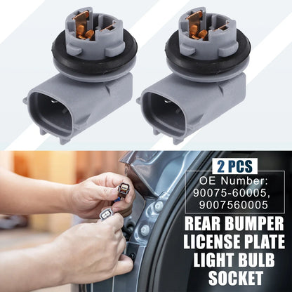 2 x Rear License Plate Light Sockets for Lexus GS350 RX350 RX400h (2007-2019)