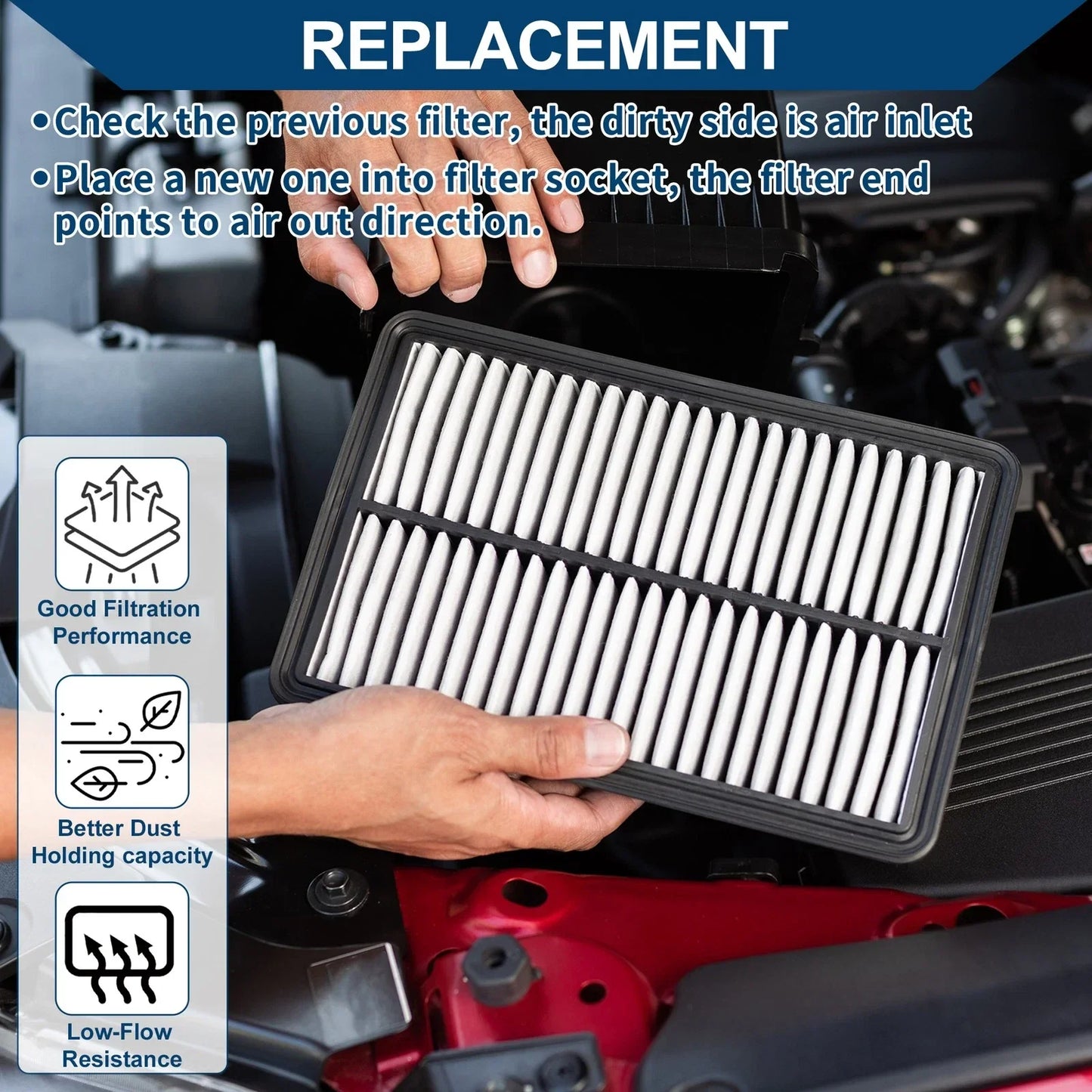 Car Engine Air Filter for Lexus ES330 3.3L (2002-2006) - 2 x Filters